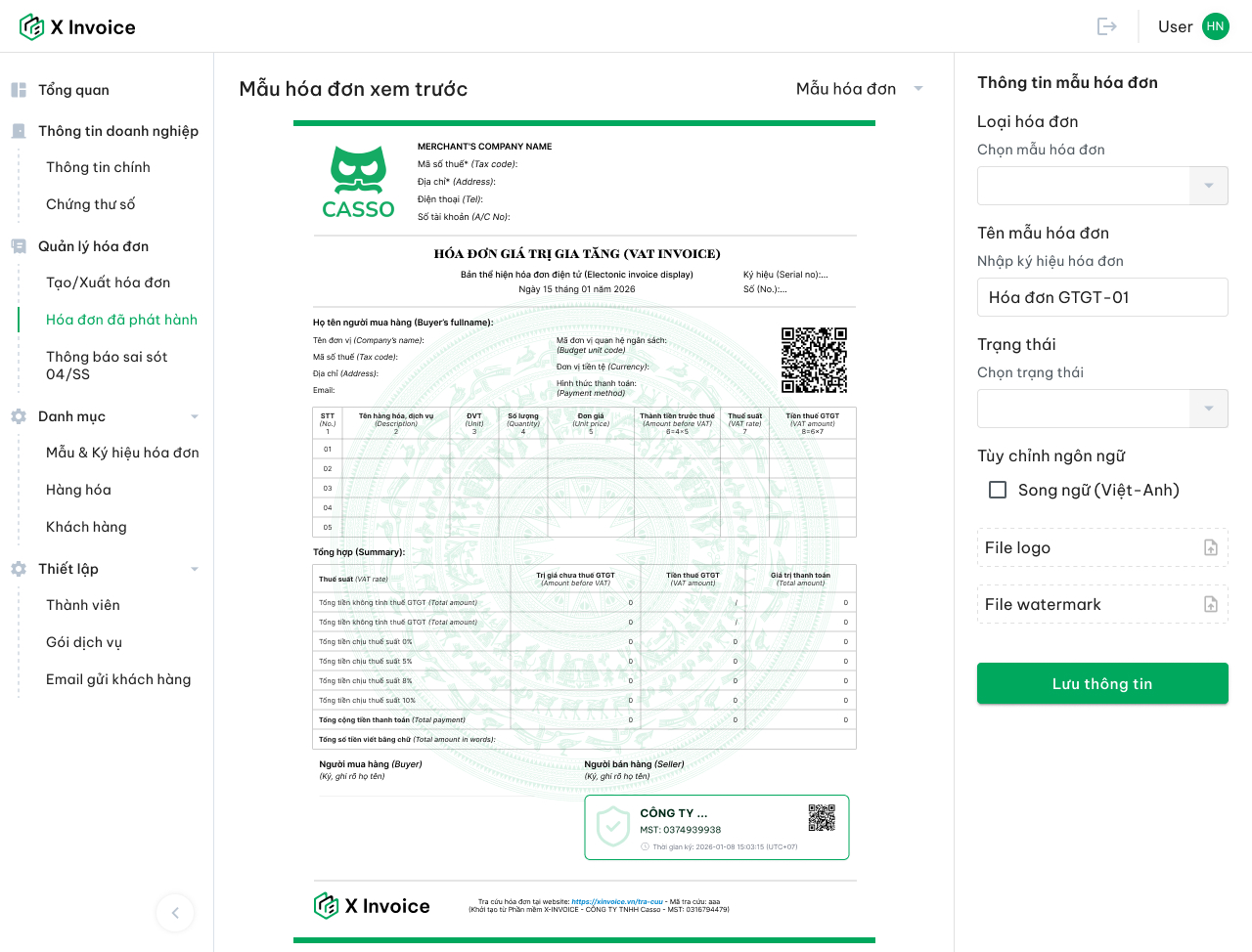 Nội dung cần có trên hoá đơn điện tử